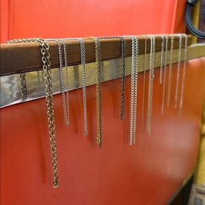 14 Assorted Vintage, mostly broken Metal Chain Necklaces for jewelry making